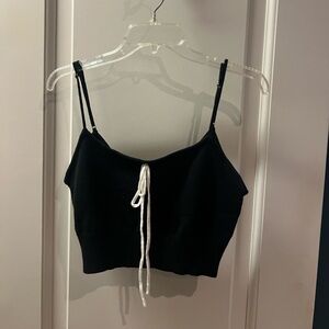 Edikted knit tank top with white tie bow